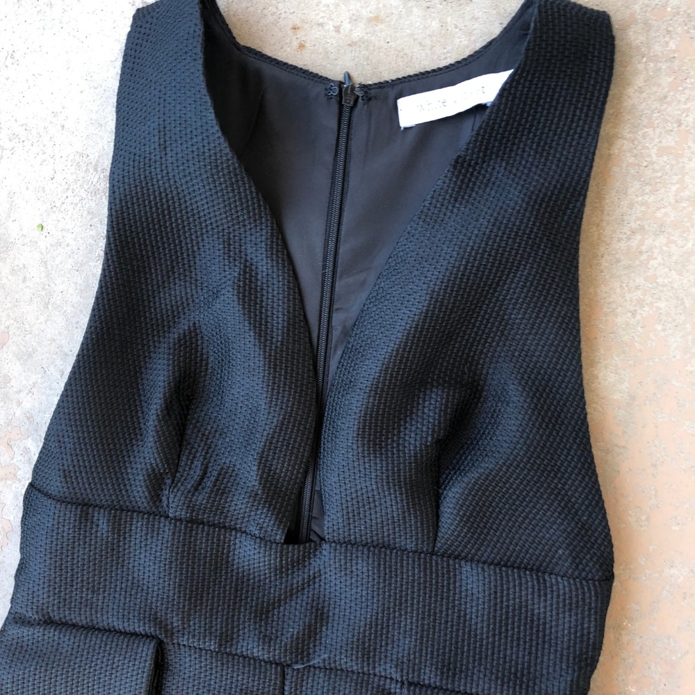 White Closet Black Plunge V Romper Maxi Dress - Picture 3 of 6